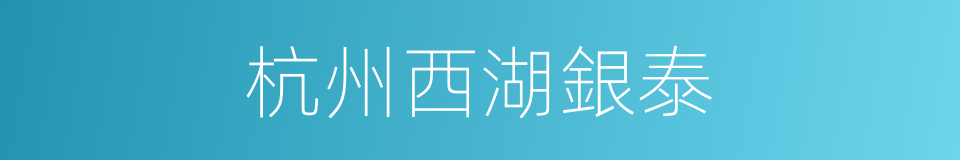杭州西湖銀泰的同義詞
