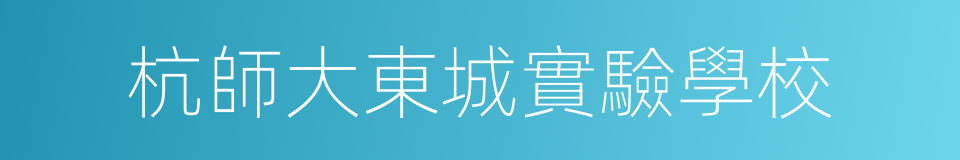 杭師大東城實驗學校的同義詞