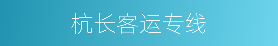 杭长客运专线的同义词