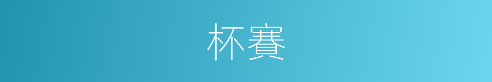 杯賽的意思