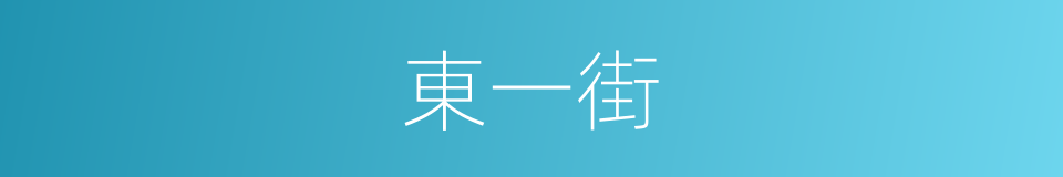 東一街的意思