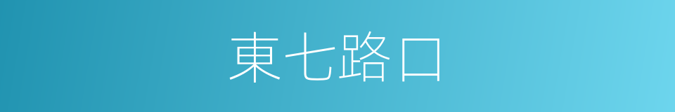 東七路口的同義詞