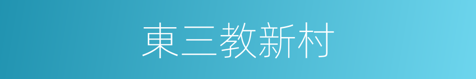 東三教新村的同義詞