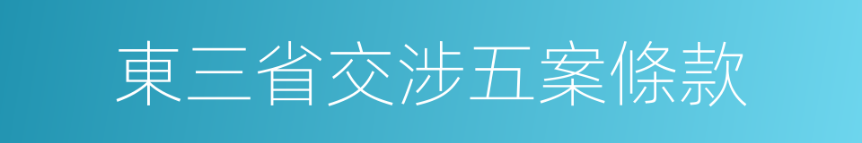 東三省交涉五案條款的同義詞