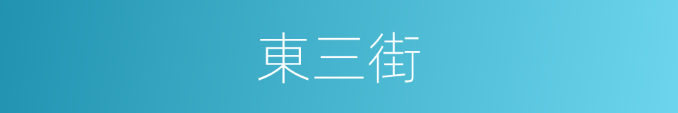 東三街的同義詞