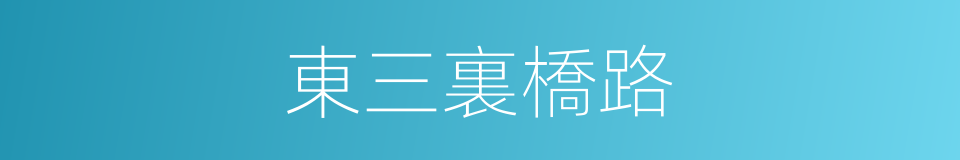 東三裏橋路的同義詞