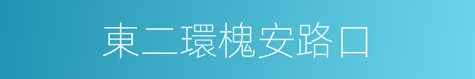 東二環槐安路口的同義詞