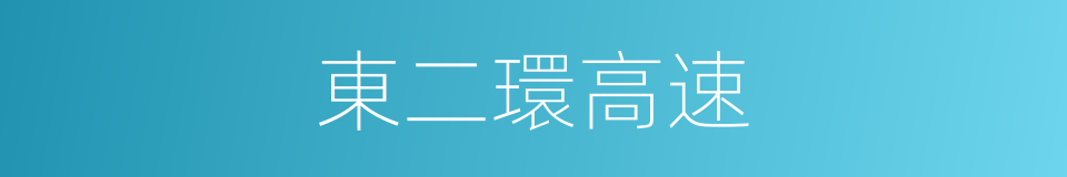 東二環高速的同義詞