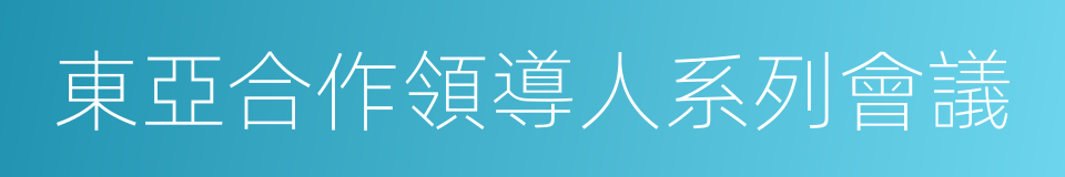 東亞合作領導人系列會議的同義詞