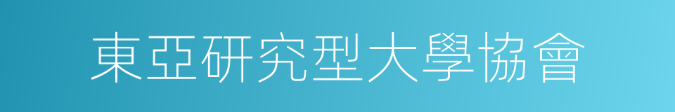 東亞研究型大學協會的同義詞