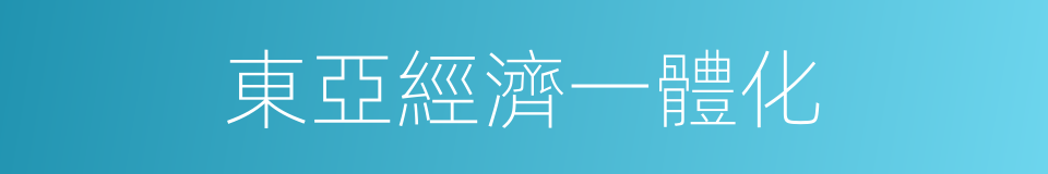 東亞經濟一體化的同義詞