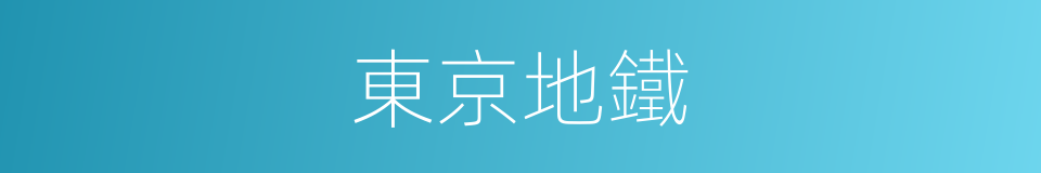 東京地鐵的同義詞