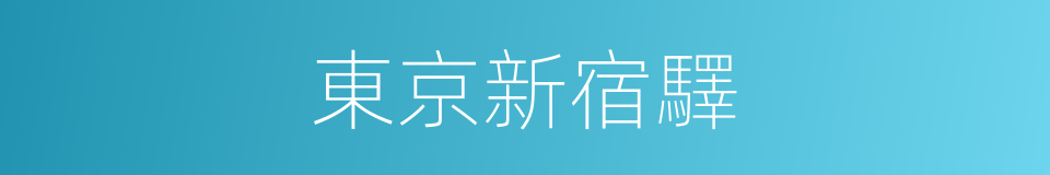 東京新宿驛的同義詞