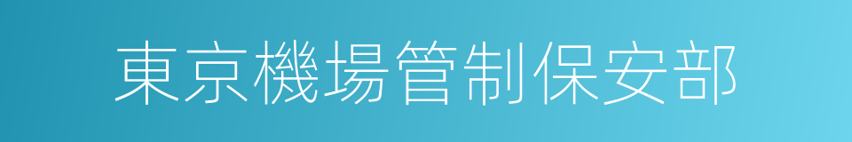 東京機場管制保安部的同義詞