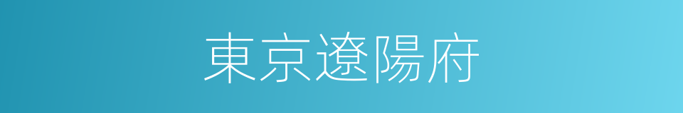 東京遼陽府的同義詞