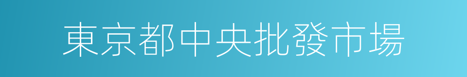 東京都中央批發市場的同義詞