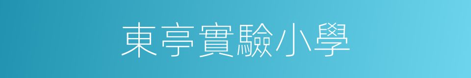 東亭實驗小學的同義詞