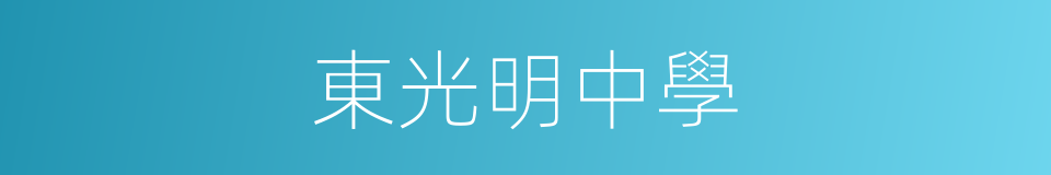 東光明中學的同義詞