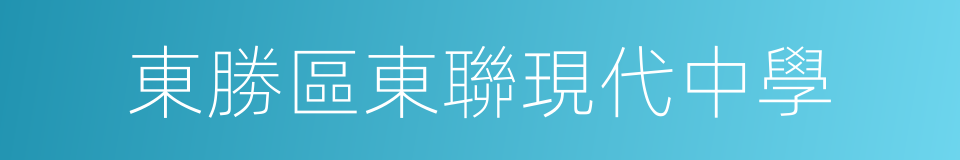 東勝區東聯現代中學的同義詞