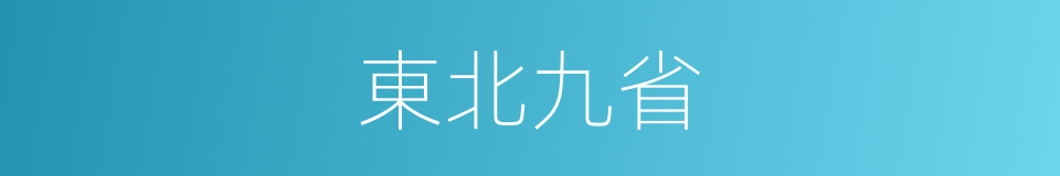 東北九省的同義詞