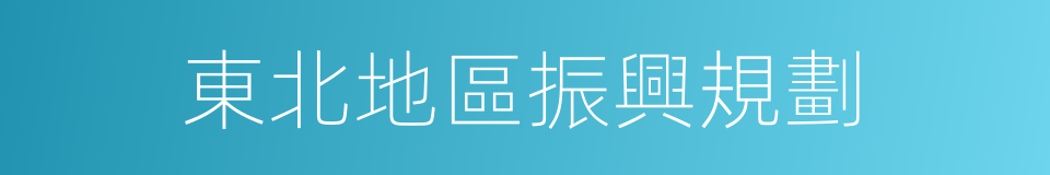 東北地區振興規劃的同義詞