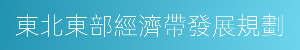 東北東部經濟帶發展規劃的同義詞