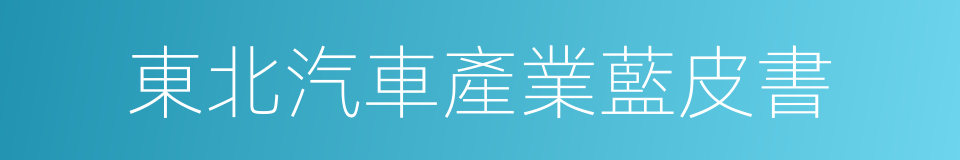 東北汽車產業藍皮書的同義詞