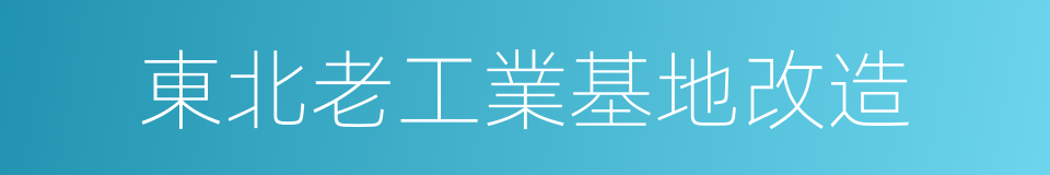 東北老工業基地改造的同義詞