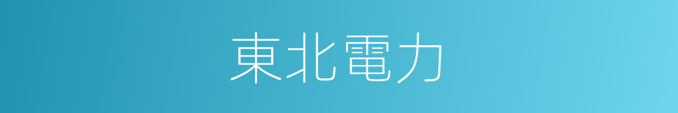 東北電力的同義詞