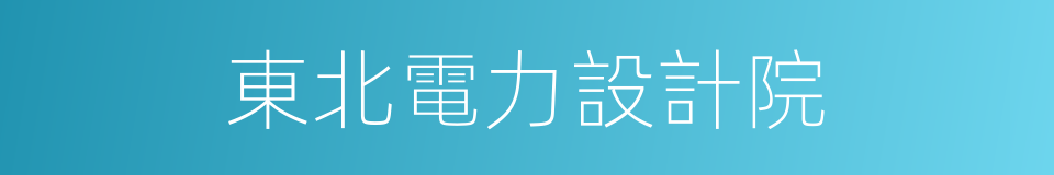 東北電力設計院的同義詞