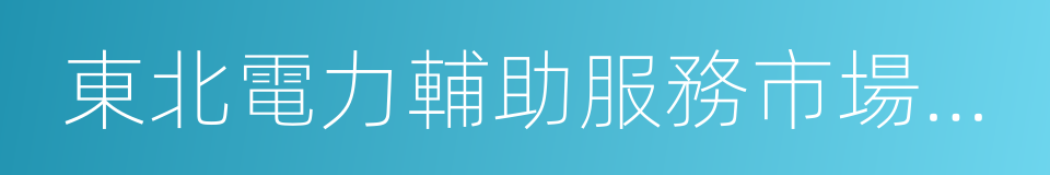 東北電力輔助服務市場專項改革試點方案的同義詞