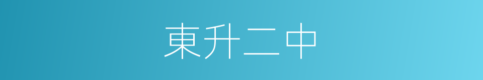東升二中的同義詞