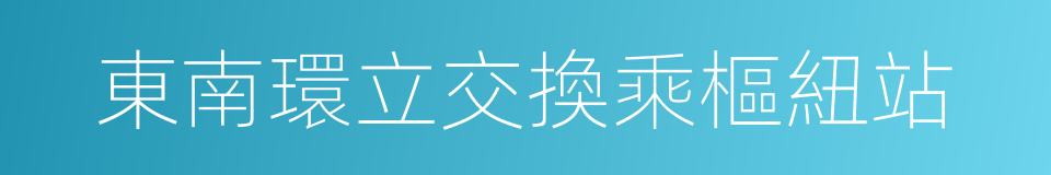 東南環立交換乘樞紐站的同義詞
