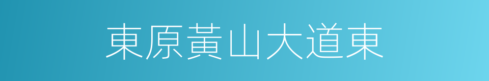 東原黃山大道東的同義詞