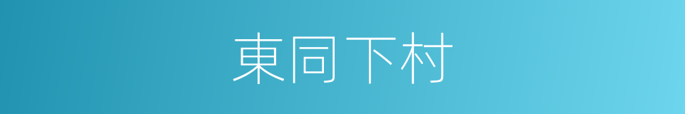 東同下村的同義詞