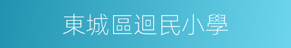 東城區迴民小學的同義詞
