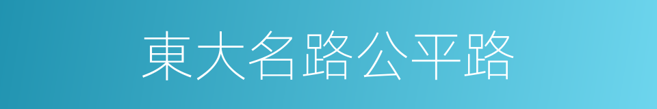 東大名路公平路的同義詞