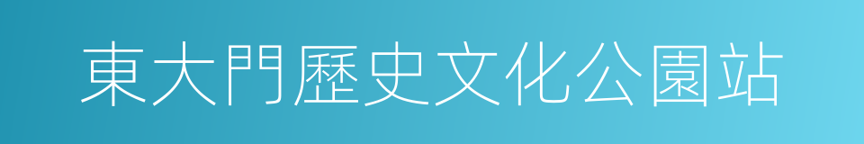 東大門歷史文化公園站的同義詞