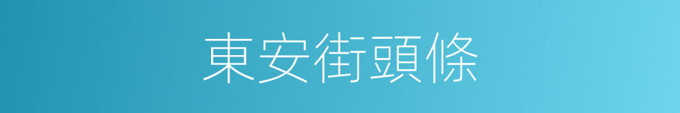 東安街頭條的同義詞