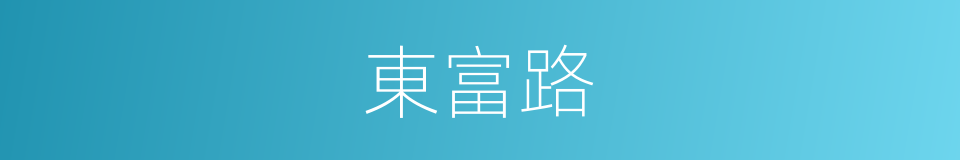 東富路的同義詞