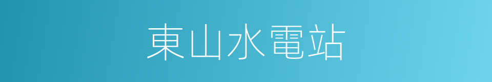 東山水電站的同義詞