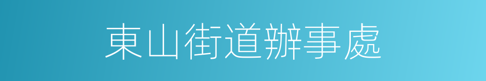 東山街道辦事處的同義詞