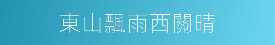 東山飄雨西關晴的同義詞