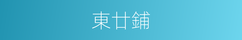 東廿鋪的同義詞