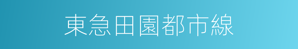 東急田園都市線的同義詞