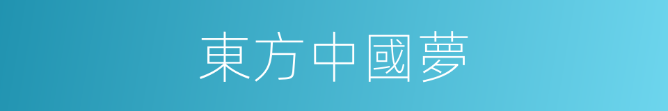 東方中國夢的同義詞