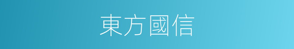 東方國信的同義詞