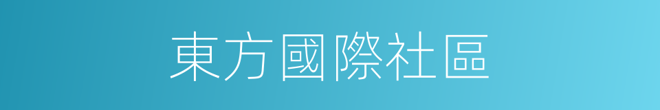 東方國際社區的同義詞