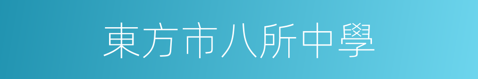 東方市八所中學的同義詞