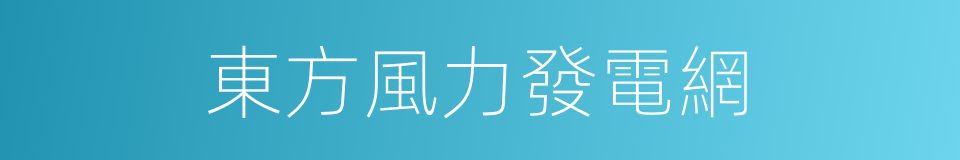 東方風力發電網的同義詞